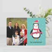 Frohe Weihnachten Niedlich Penquin Personalisierte (Stehend Vorderseite)