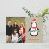 Frohe Weihnachten Niedlich Penquin Personalisierte (Stehend Vorderseite)