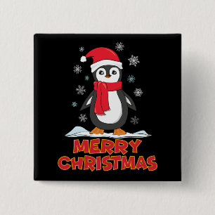 Frohe Weihnachten Niedlich Pinguin Button