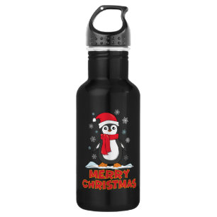 Frohe Weihnachten Niedlich Pinguin Edelstahlflasche