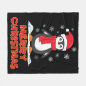 Frohe Weihnachten Niedlich Pinguin Fleecedecke (Vorderseite (Horizontal))