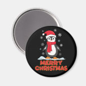 Frohe Weihnachten Niedlich Pinguin Magnet (Vorderseite/Rückseite)