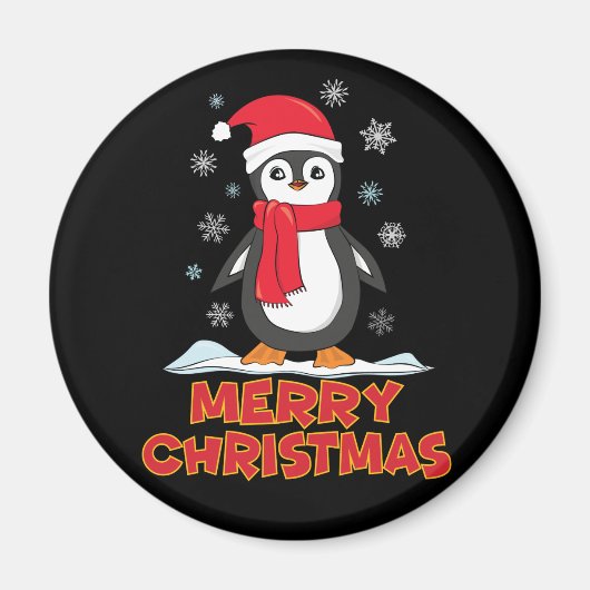 Frohe Weihnachten Niedlich Pinguin Magnet (Vorne)