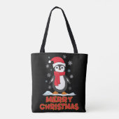 Frohe Weihnachten Niedlich Pinguin Tasche (Rückseite)
