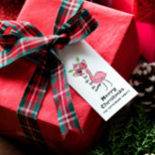 Frohe Weihnachten Niedlich Pink Girly Flamingo Mod Geschenkanhänger