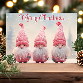 Frohe Weihnachten Niedlich Pink Gnomes