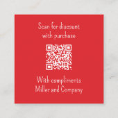 Frohe Weihnachten Niedlich Retro Winter QR Code Quadratische Visitenkarte (Rückseite)