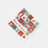 Frohe Weihnachten Niedlich Retro Winter Weihnachts Serviette (Ecke)