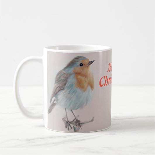 "Frohe Weihnachten" niedlich Robin Kaffeetasse (Links)
