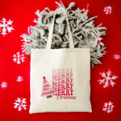Frohe Weihnachten niedlich rosa Tasche