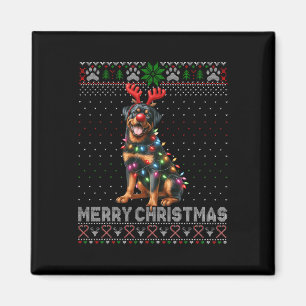 Frohe Weihnachten Niedlich Rottweiler Hund Lover U Magnet