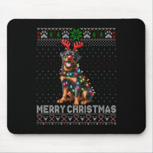 Frohe Weihnachten Niedlich Rottweiler Hund Lover U Mousepad