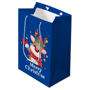 Frohe Weihnachten Niedlich Rudolph The Red Nose Re Mittlere Geschenktüte