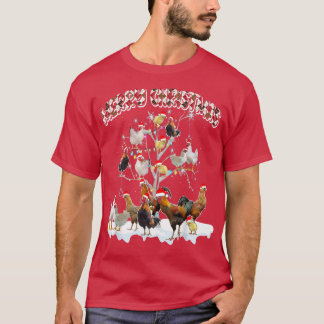 Frohe Weihnachten Niedlich Santa Chickens Xmas Tre T-Shirt