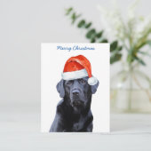Frohe Weihnachten Niedlich Santa Dog Black Labrado (Stehend Vorderseite)