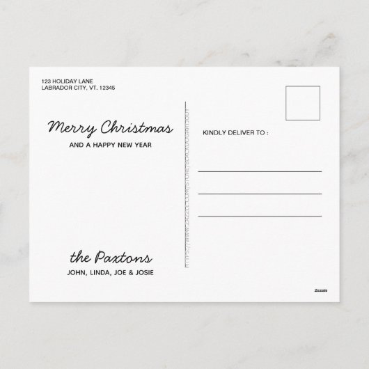 Frohe Weihnachten Niedlich Santa Dog Labrador (Rückseite)