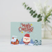 Frohe Weihnachten Niedlich Santa l Traditioneller Postkarte (Stehend Vorderseite)