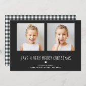 Frohe Weihnachten | Niedlich Schwarz mit Herz zwei (Vorne/Hinten)