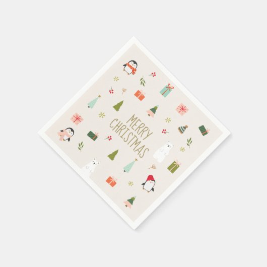 Frohe Weihnachten, Niedlich Serviette (Ecke)