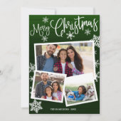 Frohe Weihnachten Niedlich Snowflake Rustikale 3 F Einladung (Vorderseite)