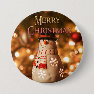 Frohe Weihnachten Niedlich Snowman Button
