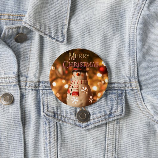 Frohe Weihnachten Niedlich Snowman Button (Beispiel)