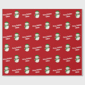 Frohe Weihnachten Niedlich Snowman Pattern Vintag Geschenkpapier (Flach)