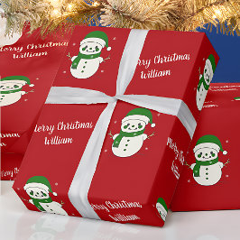 Frohe Weihnachten Niedlich Snowman Pattern Vintag Geschenkpapier