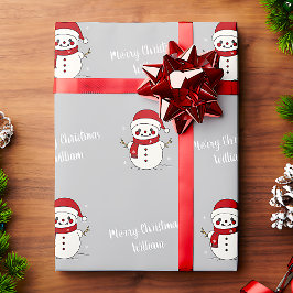 Frohe Weihnachten Niedlich Snowman Pattern Vintag Geschenkpapier