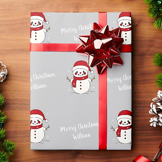 Frohe Weihnachten Niedlich Snowman Pattern Vintag Geschenkpapier