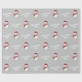 Frohe Weihnachten Niedlich Snowman Pattern Vintag Geschenkpapier (Flach)