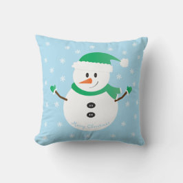 Frohe Weihnachten Niedlich Snowman Snowflakes Kissen