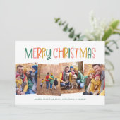 Frohe Weihnachten niedlich Spaß bunt vier Foto (Stehend Vorderseite)