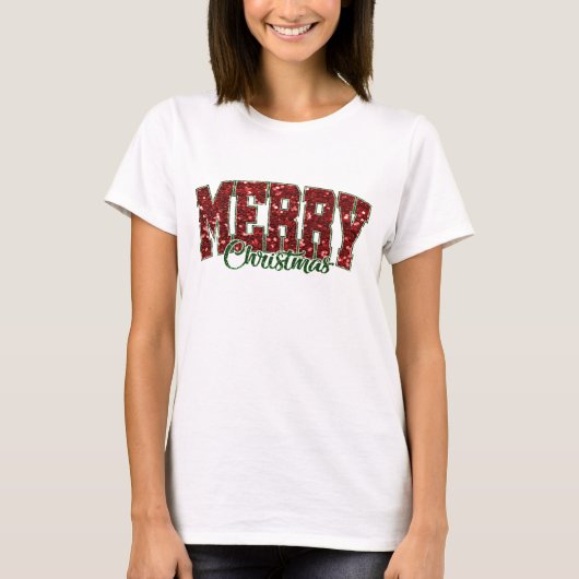 Frohe Weihnachten Niedlich T-Shirt (Vorderseite)