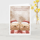 Frohe Weihnachten Niedlich Teddy Bear Santa Person Karte (Gelbe Blume)