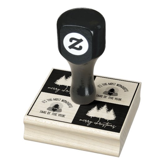 Frohe Weihnachten Niedlich Weihnachtsbaum Gummistempel (Stempel)