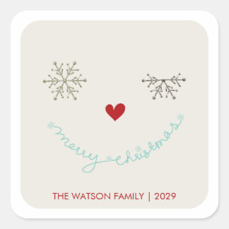 Frohe Weihnachten Niedlich Wink Holiday Sticker