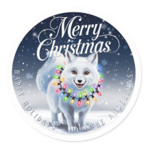 Frohe Weihnachten Niedliche Arktis Fox & Snow Cust