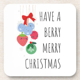 Frohe Weihnachten - Niedliche Berries Getränkeuntersetzer