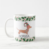 Frohe Weihnachten Niedliche Dackel Hund Kaffeetasse (Links)