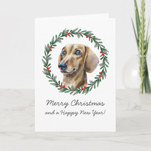 Frohe Weihnachten Niedliche Dackel Weihnachts-Wraa (Vorderseite)