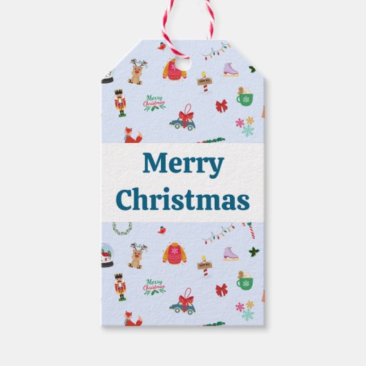 Frohe Weihnachten niedliche Details Geschmack-Tag Geschenkanhänger (Vorderseite)