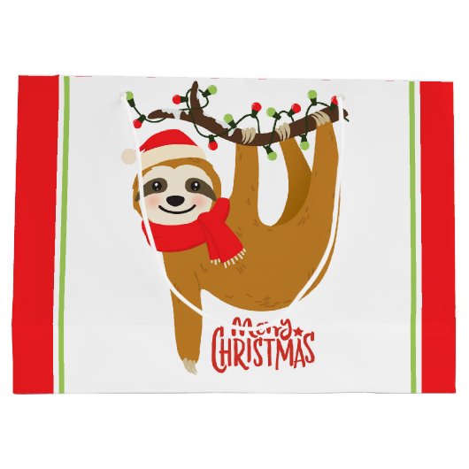 Frohe Weihnachten Niedliche Feiertage Große Geschenktüte (Rückseite)