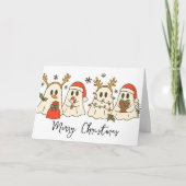 Frohe Weihnachten Niedliche Geister Karte (Vorderseite)