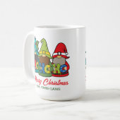 Frohe Weihnachten Niedliche Gnomes Personalisiert Kaffeetasse (Vorderseite Links)