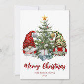Frohe Weihnachten Niedliche Gnomes Pine Tree (Vorderseite)