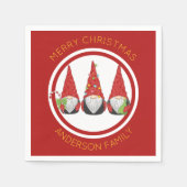 Frohe Weihnachten Niedliche Gnomes Serviette (Vorderseite)