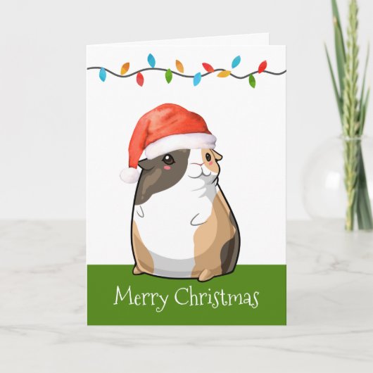 Frohe Weihnachten Niedliche Guinea Pig Santa (Vorderseite)