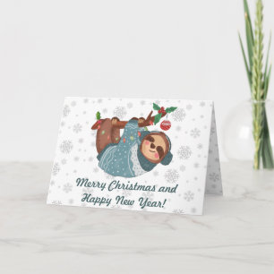 Frohe Weihnachten Niedliche Hängegläser und Schnee Karte