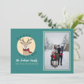 Frohe Weihnachten Niedliche Hirschfamilie Foto (Stehend Vorderseite)